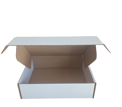 Caja cartón blanca 360x300x100 abierta