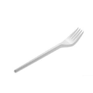 Tenedor plástico blanco PS